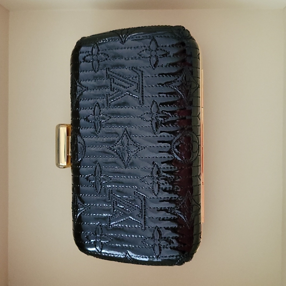 Black Louis Vuitton Limited Motard Minaudiere Black Vernis Clutch